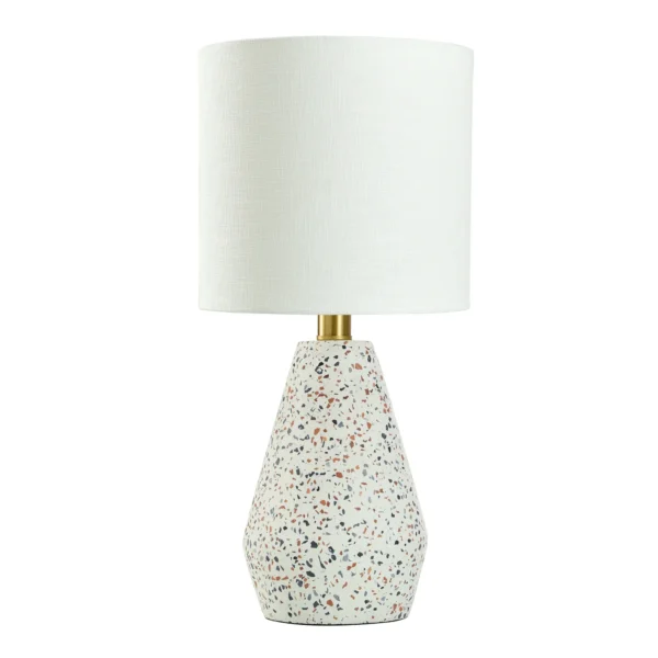 Table Lamp with White Drum Shade, 8"W x 16.75"H