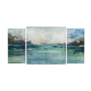 Wild Sea Abstract Canvas Wall Art - 3-Piece Set