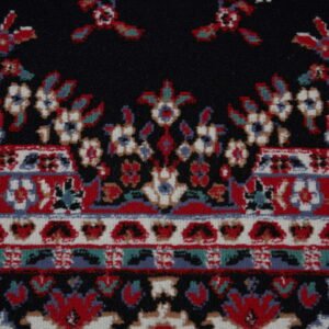 Traditional Medallion Border Area Rug, Black/Red, 3-Piece Set