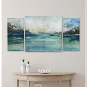 Wild Sea Abstract Canvas Wall Art - 3-Piece Set